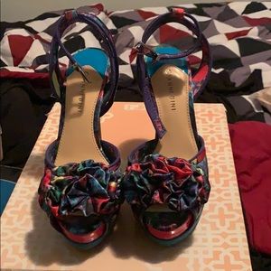 Gianni Bini floral silk sandals
